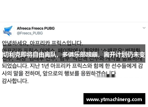 切利克即将自由离队，多俱乐部觊觎，离开计划仍未变